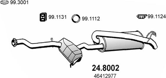 ASSO 24.8002 - Vidējais / Gala izpl. gāzu trokšņa slāpētājs ps1.lv