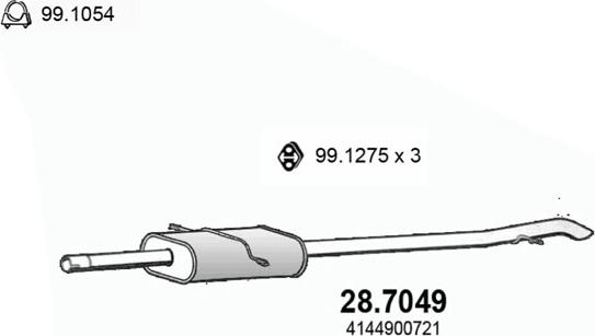 ASSO 28.7049 - Izplūdes gāzu trokšņa slāpētājs (pēdējais) ps1.lv