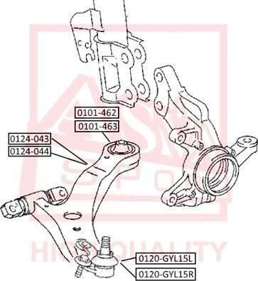 ASVA 0124-043 - Neatkarīgās balstiekārtas svira, Riteņa piekare ps1.lv