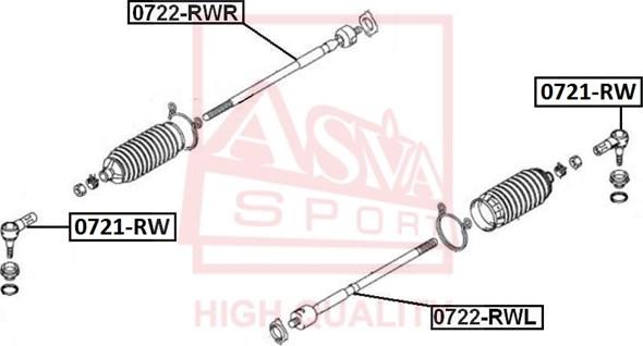 ASVA 0721-RW - Stūres šķērsstiepņa uzgalis ps1.lv