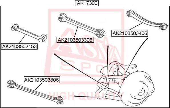 ASVA AK2103503806 - Neatkarīgās balstiekārtas svira, Riteņa piekare ps1.lv