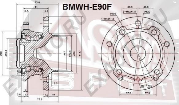 ASVA BMWH-E90F - Riteņa rumba ps1.lv