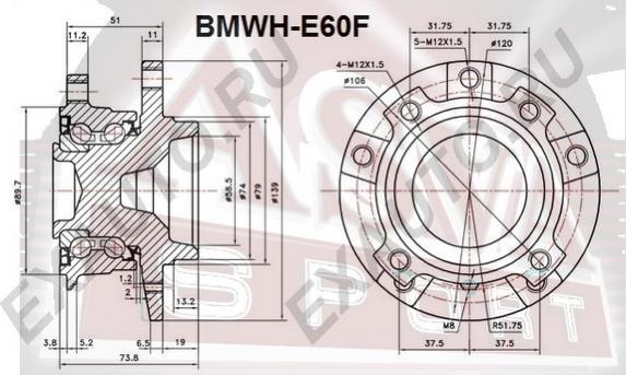 ASVA BMWH-E60F - Riteņa rumba ps1.lv