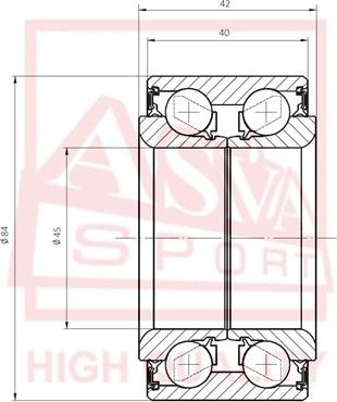 ASVA DAC45844042 - Riteņa rumbas gultnis ps1.lv