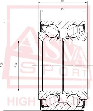 ASVA DAC41680035-40 - Riteņa rumbas gultnis ps1.lv