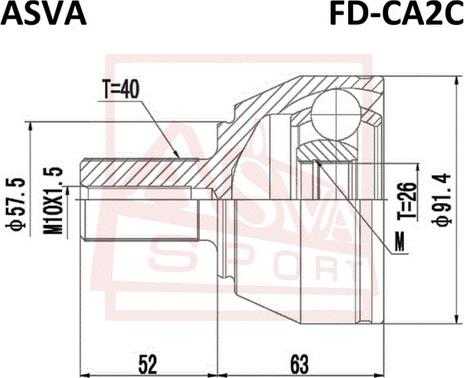 ASVA FD-CA2C - Šarnīru komplekts, Piedziņas vārpsta ps1.lv