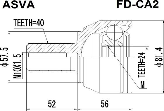 ASVA FD-CA2 - Šarnīru komplekts, Piedziņas vārpsta ps1.lv