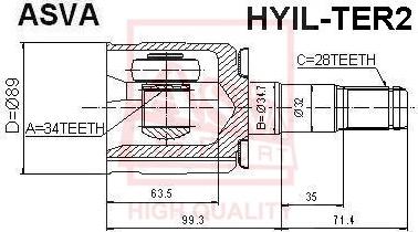 ASVA HYIL-TER - Šarnīru komplekts, Piedziņas vārpsta ps1.lv