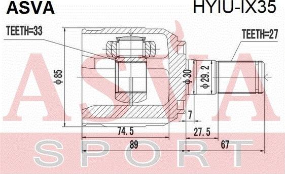 ASVA HYIU-IX35 - Šarnīru komplekts, Piedziņas vārpsta ps1.lv