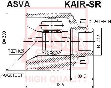 ASVA KAIR-SR - Šarnīru komplekts, Piedziņas vārpsta ps1.lv