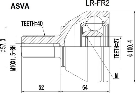 ASVA LR-FR2 - Šarnīru komplekts, Piedziņas vārpsta ps1.lv