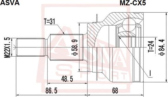 ASVA MZ-CX5 - Šarnīru komplekts, Piedziņas vārpsta ps1.lv