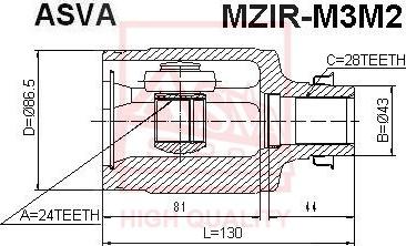 ASVA MZIR-M3M2 - Šarnīru komplekts, Piedziņas vārpsta ps1.lv