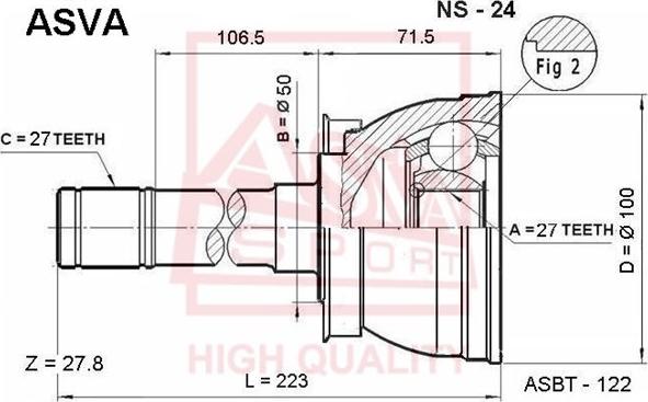 ASVA NS-24 - Šarnīru komplekts, Piedziņas vārpsta ps1.lv