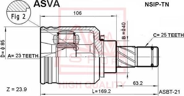 ASVA NSIP-TN - Šarnīru komplekts, Piedziņas vārpsta ps1.lv