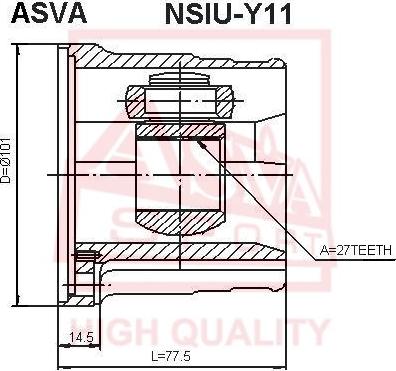 ASVA NSIU-Y11 - Šarnīru komplekts, Piedziņas vārpsta ps1.lv