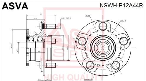 ASVA NSWH-P12A44R - Riteņa rumba ps1.lv