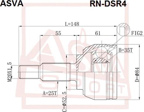 ASVA RN-DSR4 - Šarnīru komplekts, Piedziņas vārpsta ps1.lv