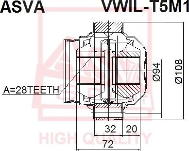 ASVA VWIL-T5M1 - Šarnīru komplekts, Piedziņas vārpsta ps1.lv