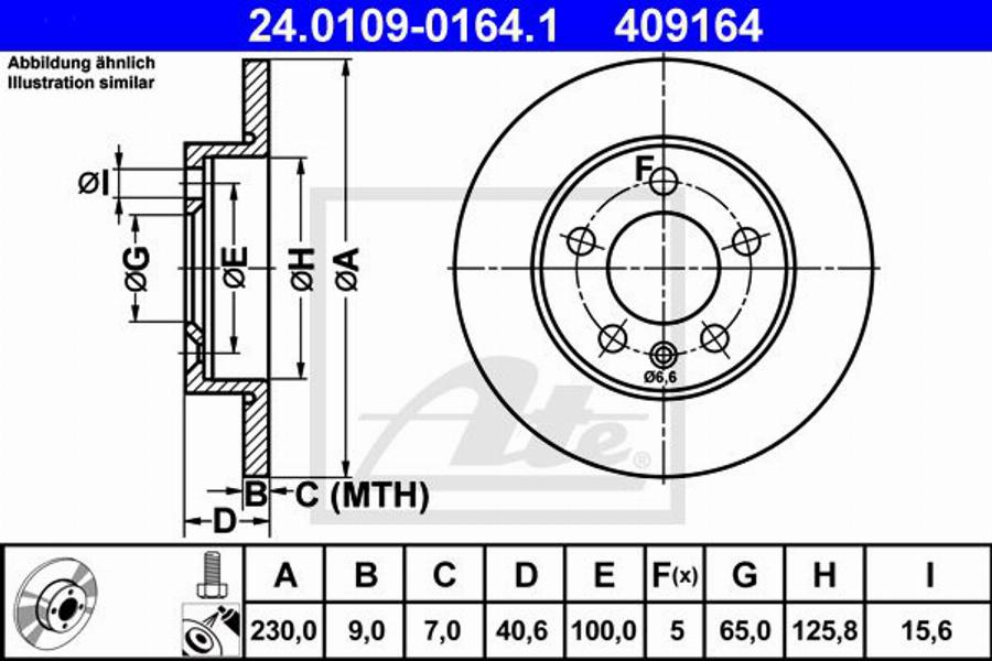 ATE 409164 - Bremžu diski ps1.lv