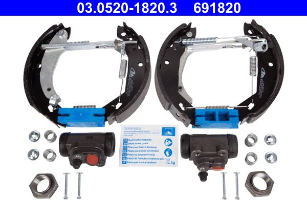 ATE 03.0520-1820.3 - Bremžu loku komplekts ps1.lv