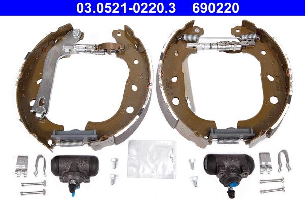 ATE 03.0521-0220.3 - Bremžu loku komplekts ps1.lv