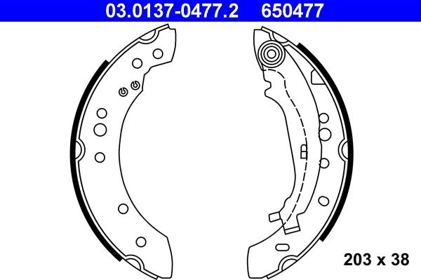 ATE 03.0137-0477.2 - Bremžu loku komplekts ps1.lv