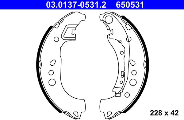 ATE 03.0137-0531.2 - Bremžu loku komplekts ps1.lv