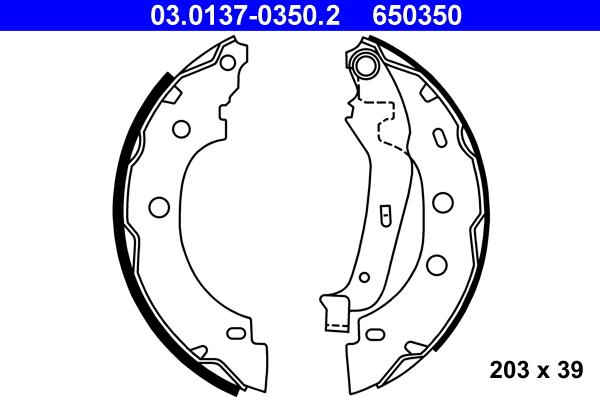 ATE 03.0137-0350.2 - Bremžu loku komplekts ps1.lv