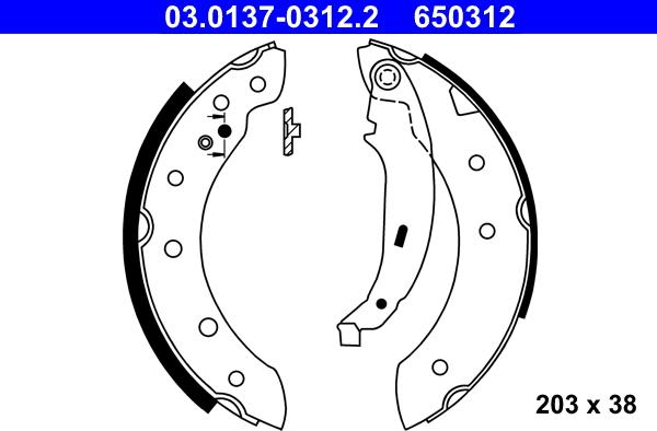 ATE 03.0137-0312.2 - Bremžu loku komplekts ps1.lv