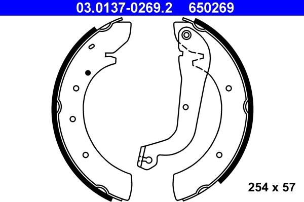 ATE 03.0137-0269.2 - Bremžu loku komplekts ps1.lv