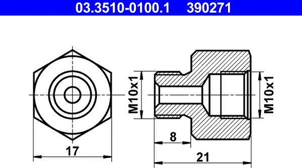 ATE 03.3510-0100.1 - Adapteris, Bremžu cauruļvadi ps1.lv