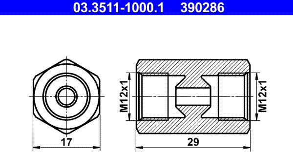 ATE 03.3511-1000.1 - Adapteris, Bremžu cauruļvadi ps1.lv