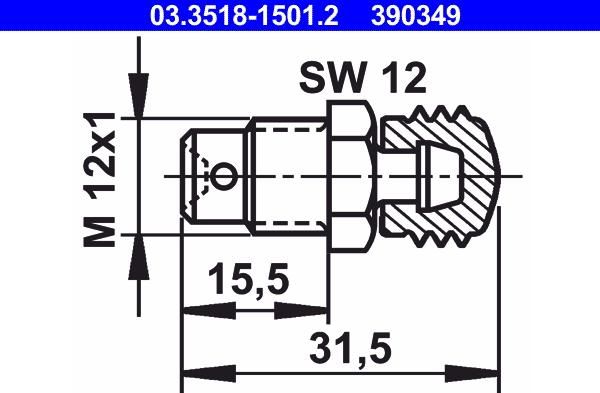 ATE 03.3518-1501.2 - Gaisa vārsta / ventiļa skrūve ps1.lv