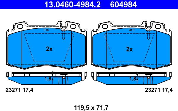 ATE 13.0460-4984.2 - Bremžu uzliku kompl., Disku bremzes ps1.lv