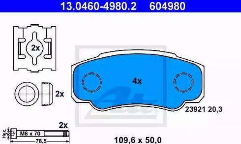 Alpha Brakes HKT-CT-009 - Bremžu uzliku kompl., Disku bremzes ps1.lv