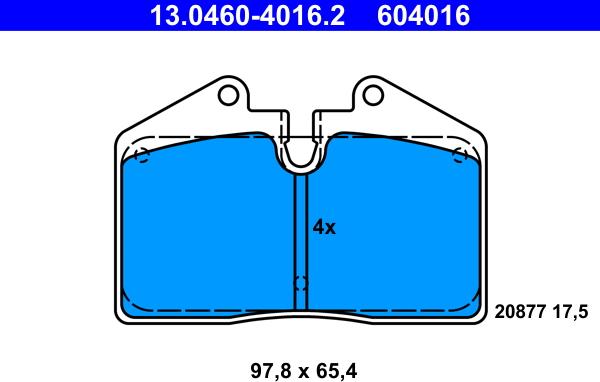 ATE 13.0460-4016.2 - Bremžu uzliku kompl., Disku bremzes ps1.lv