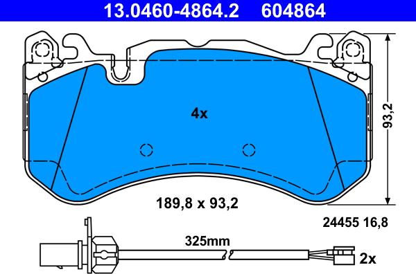 ATE 13.0460-4864.2 - Bremžu uzliku kompl., Disku bremzes ps1.lv