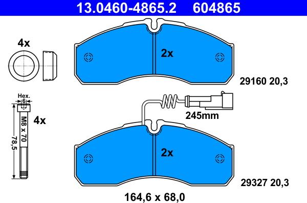 ATE 13.0460-4865.2 - Bremžu uzliku kompl., Disku bremzes ps1.lv