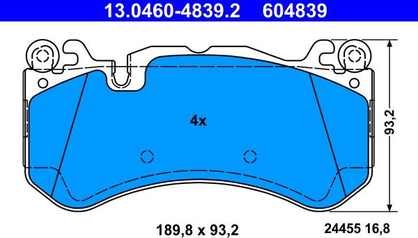 ATE 13.0460-4839.2 - Bremžu uzliku kompl., Disku bremzes ps1.lv