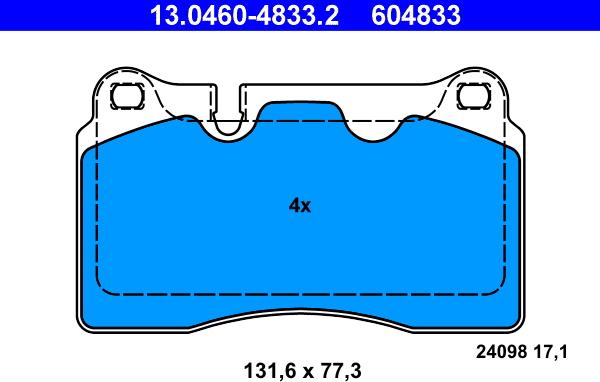 ATE 13.0460-4833.2 - Bremžu uzliku kompl., Disku bremzes ps1.lv