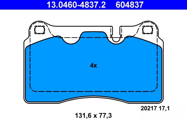 ATE 13.0460-4837.2 - Bremžu uzliku kompl., Disku bremzes ps1.lv