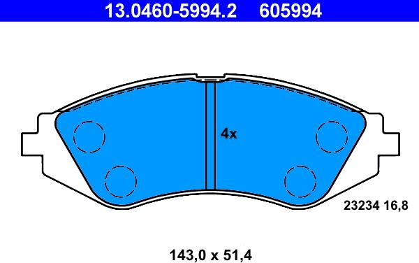 ATE 13.0460-5994.2 - Bremžu uzliku kompl., Disku bremzes ps1.lv