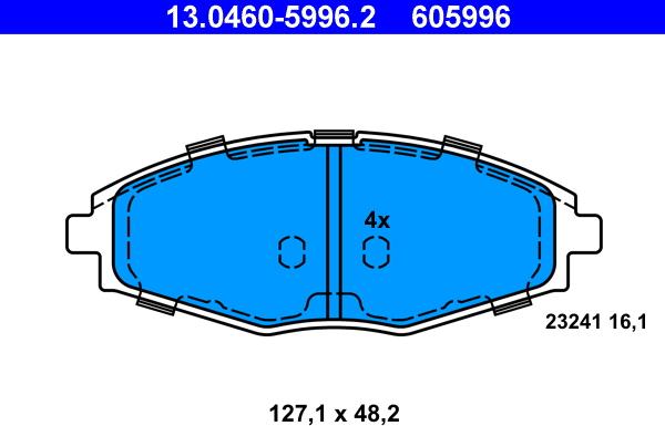 ATE 13.0460-5996.2 - Bremžu uzliku kompl., Disku bremzes ps1.lv