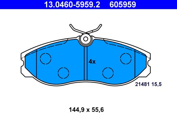 ATE 13.0460-5959.2 - Bremžu uzliku kompl., Disku bremzes ps1.lv