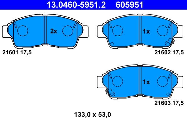 ATE 13.0460-5951.2 - Bremžu uzliku kompl., Disku bremzes ps1.lv