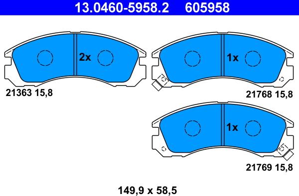 ATE 13.0460-5958.2 - Bremžu uzliku kompl., Disku bremzes ps1.lv