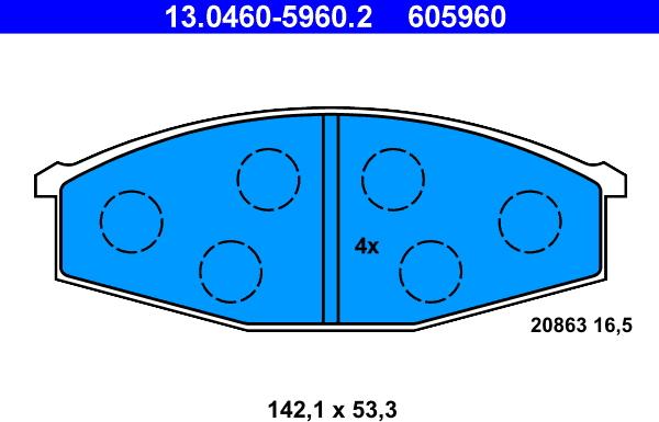 ATE 13.0460-5960.2 - Bremžu uzliku kompl., Disku bremzes ps1.lv