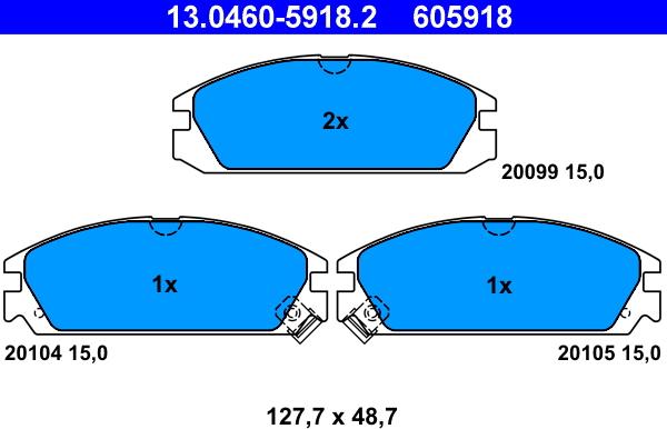 ATE 13.0460-5918.2 - Bremžu uzliku kompl., Disku bremzes ps1.lv