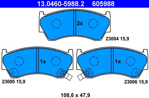 ATE 13.0460-5988.2 - Bremžu uzliku kompl., Disku bremzes ps1.lv